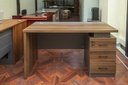 1.4M Desk with Fixed Drawers-Walnut