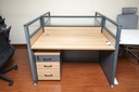 2Way Workstation with Moveable Drawers-Brown KZ204-2