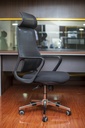 LJ-2005A High back office chair Black mesh and lumbar support.