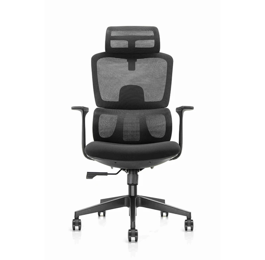 A219W Black Orthorpedic Office Chair Fixed Arms,Nylon Base