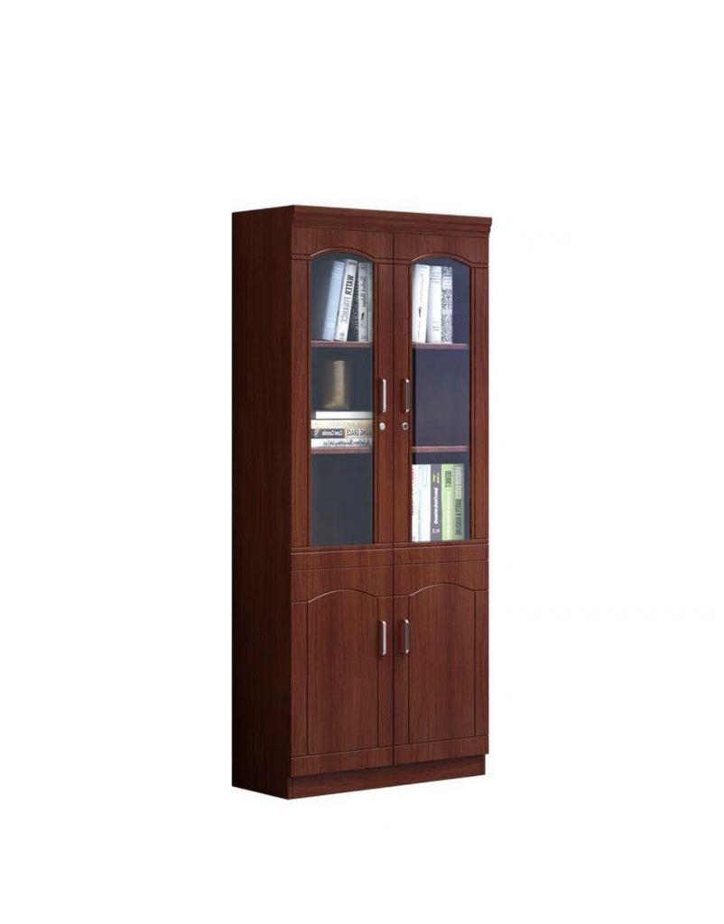 2Door Cabinet with Glass Mahogany Finish A-152