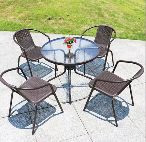 Outdoor Set with Glass Table